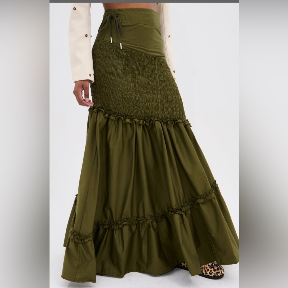 NEW- AKIRA It Only Gets Better Ruched Maxi Skirt - Size 1X - Picture 2 of 4
